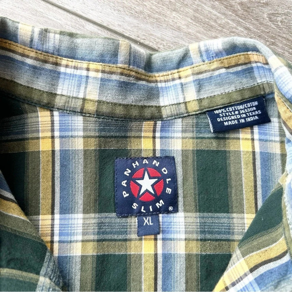 Panhandle Slim Plaid Cotton Western Button Down  Shirt - Picture 7 of 13